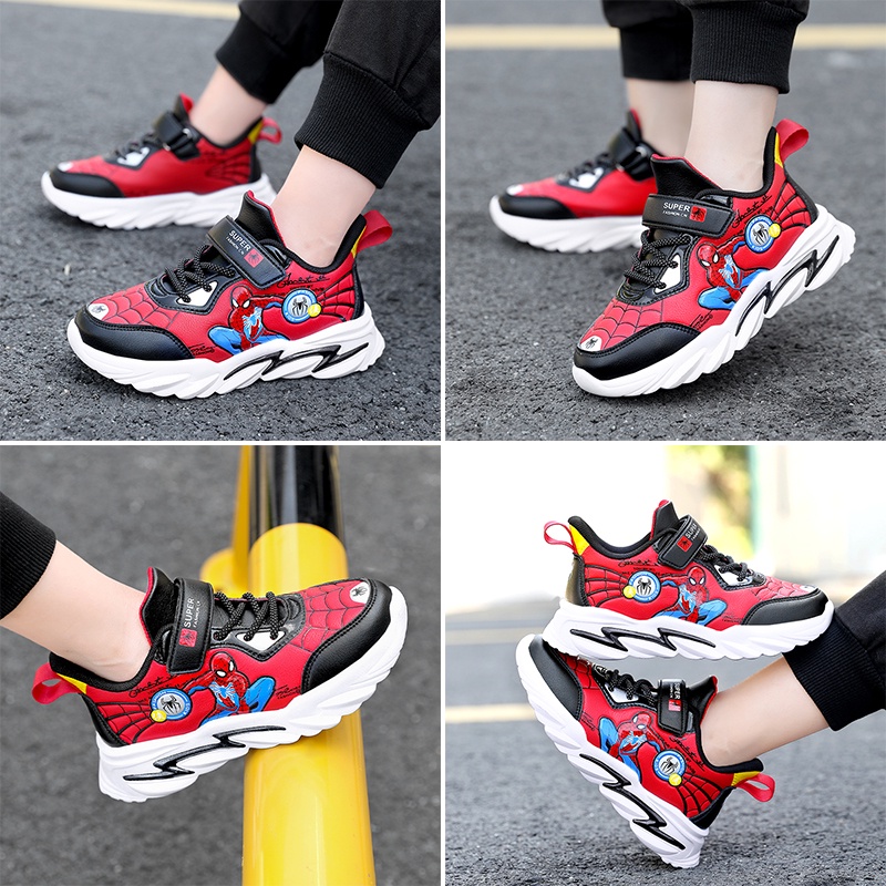 Giày thể thao phong cách người nhện chống trơn trượt với 3 màu tùy chọn dành cho bé trai