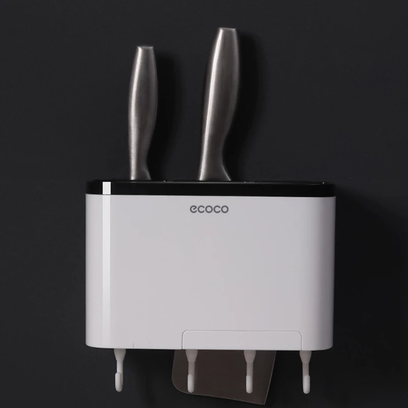 ECOCO Kitchen Rack Spoon Storage Box Rack Kitchen Cutlery Organizer Tableware Draining Chopstick Cage with Water Outlet Tray