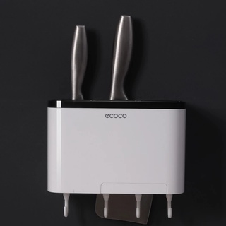 ECOCO Kitchen Rack Spoon Storage Box Rack Kitchen Cutlery Organizer Tableware Draining Chopstick Cage with Water Outlet Tray