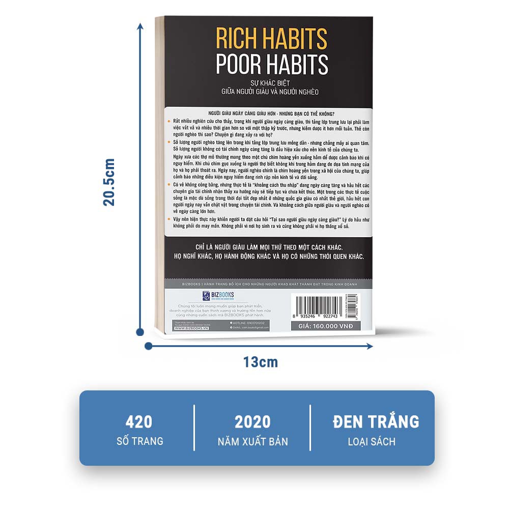 Sách - Rich habits poor habits - Sự Khác Biệt Giữa Người Giàu Và Người Nghèo - BizBooks