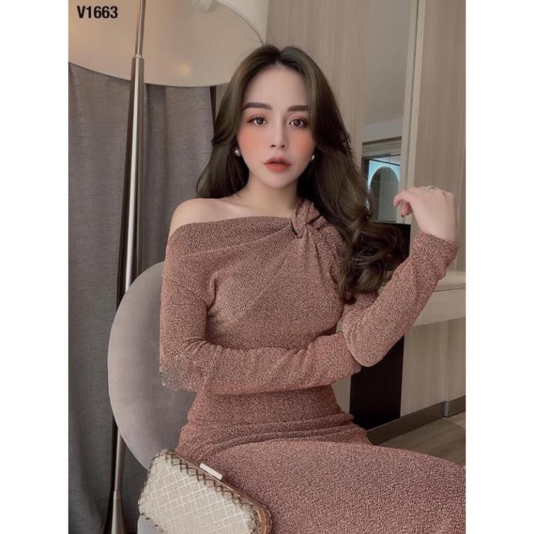 VNU49 - VÁY BODY NHŨ CHÉO VAI XOẮN NGỰC ་ 🌟