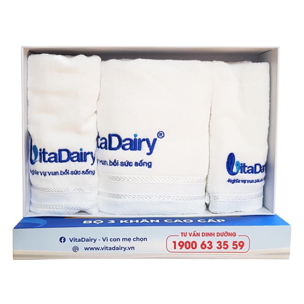 Bộ 3 khăn Tắm Cao Cấp quà VITADAIRY