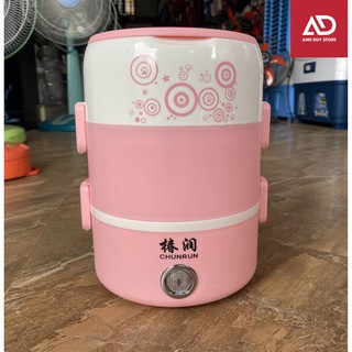 Hộp cơm cắm điện, hộp cơm giữ nhiệt 3 tầng inox