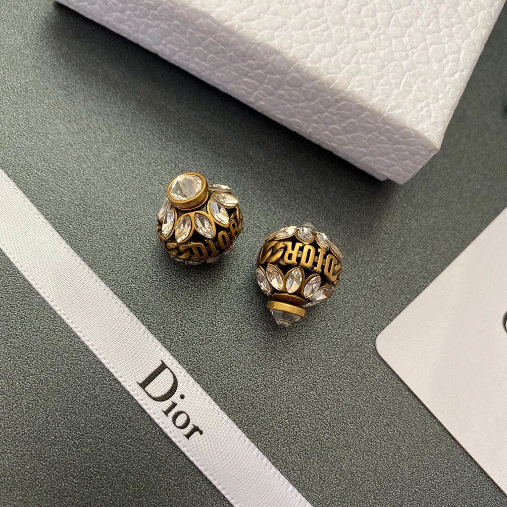 Khuyên Tai Tròn Khắc Chữ Dior Bằng Thép Titanium Thời Trang Cho Nữ