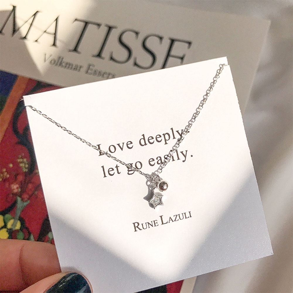 1 Vòng cổ Bạc Mặt Ngôi Sao Đính Pha Lê