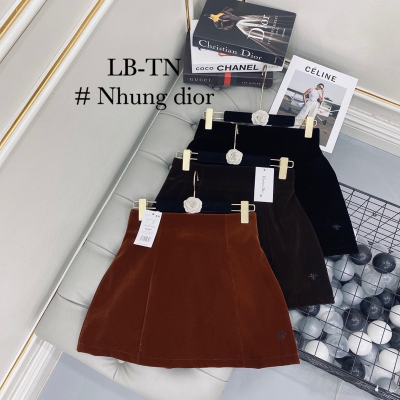 Chân váy chữ A thời trang nữ thêu ong chất nhung cao cấp CV509 SUTANO