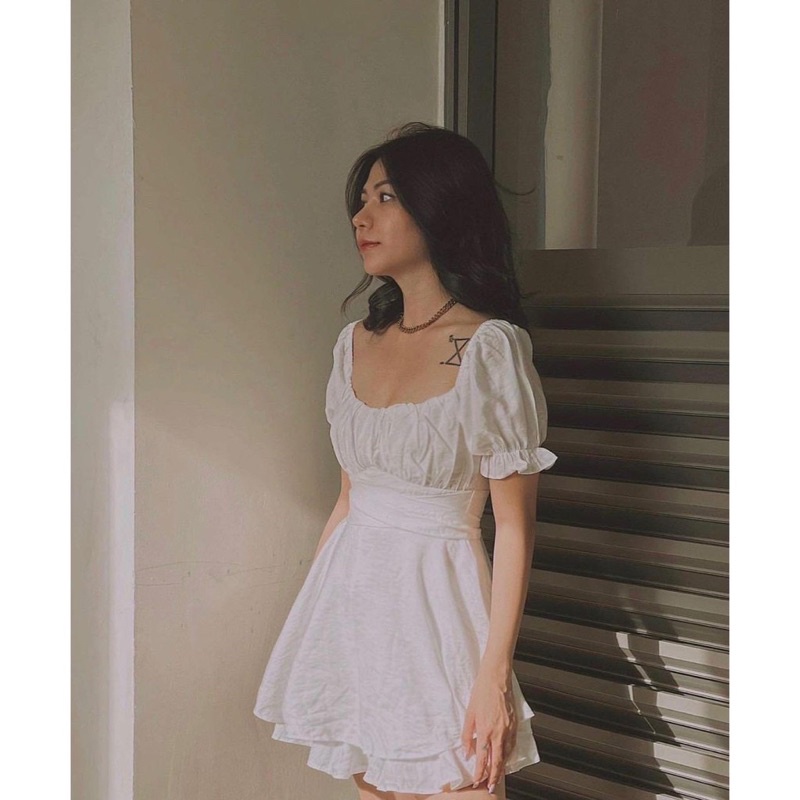ĐẦM TRẮNG XẾP LY NGỰC THẮT NƠ LƯNG