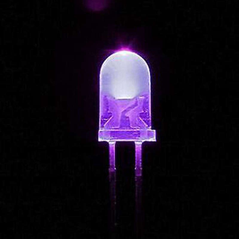 100Pcs/Lot 5Mm Round Purple Uv Led Diode Super Bright Water Clear Led Light Lamp Purple Color