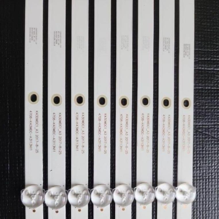THANH LED TIVI  A SANZO 43AT500 43AS510 43AS560 TCL 43- 8 THANH MỖI THANH 3 BÓNG 6V. HÀNG ZIN HÃNG MỚI 100% K430WDC1 A1
