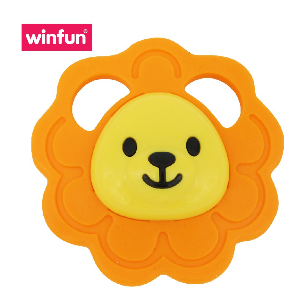 Đồ chơi trẻ em cầm tay hình sư tử màu cam Winfun 0164 - Đồ chơi gặm nướu cho bé