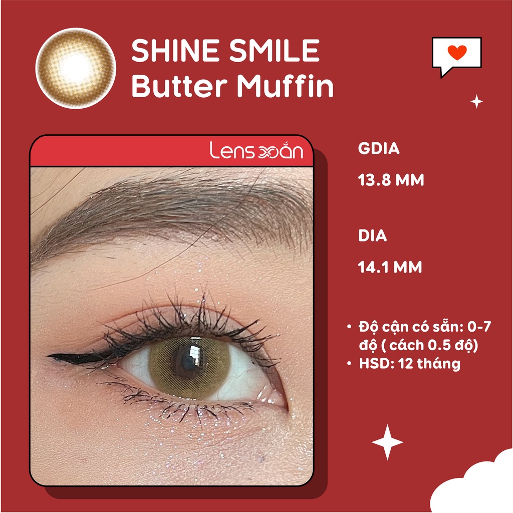 KÍNH ÁP TRÒNG SHINE SMILE BUTTER MUFFIN CỦA ISHA : Lens nâu bơ không vân trong trẻo | Lens Xoắn