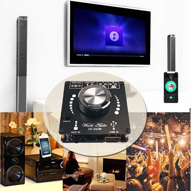Bảng Mạch Khuếch Đại Âm Thanh Bluetooth 5.0 Zk-502M 50wx2 Aux Usb Chất Lượng Cao