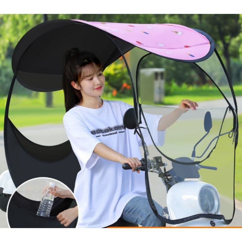 Mái che xe máy và xe đạp điện bạt