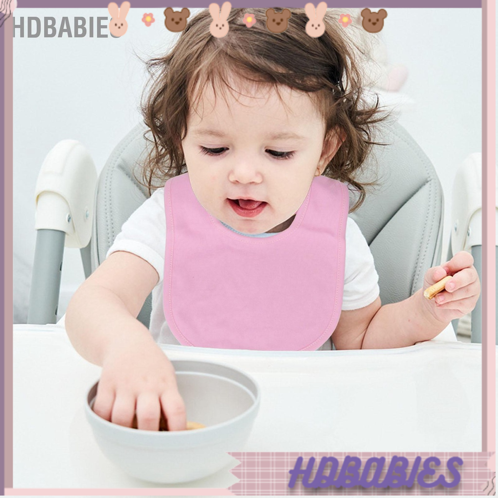 HDbabies Yếm cotton cho bé có dây buộc nhanh Khăn tắm nước bọt sơ sinh hai lớp Vải nhỏ giọt Màu tinh khiết