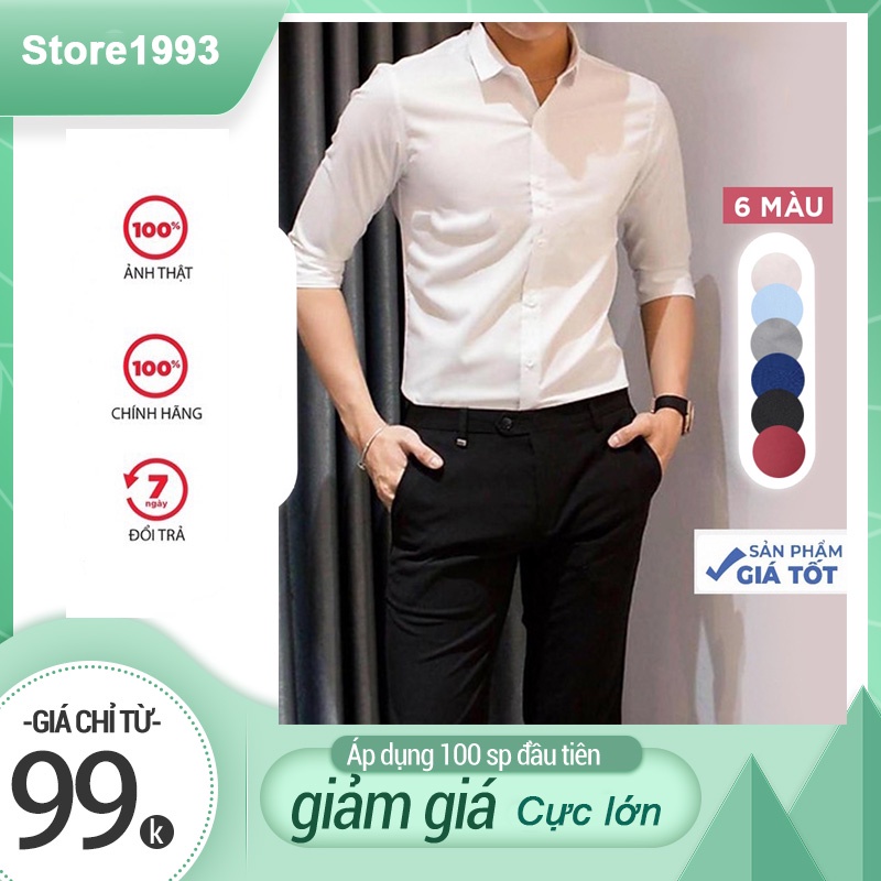 Aó sơ mi nam nữ dài tay unisex sơ mi công sở form rông basic trơn kiểu Hàn Quốc có 6 màu .