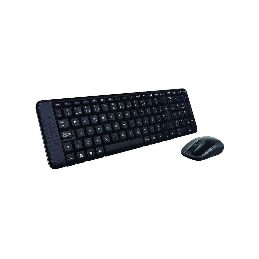 Bộ bàn phím chuột không dây Logitech MK220 (Đen)