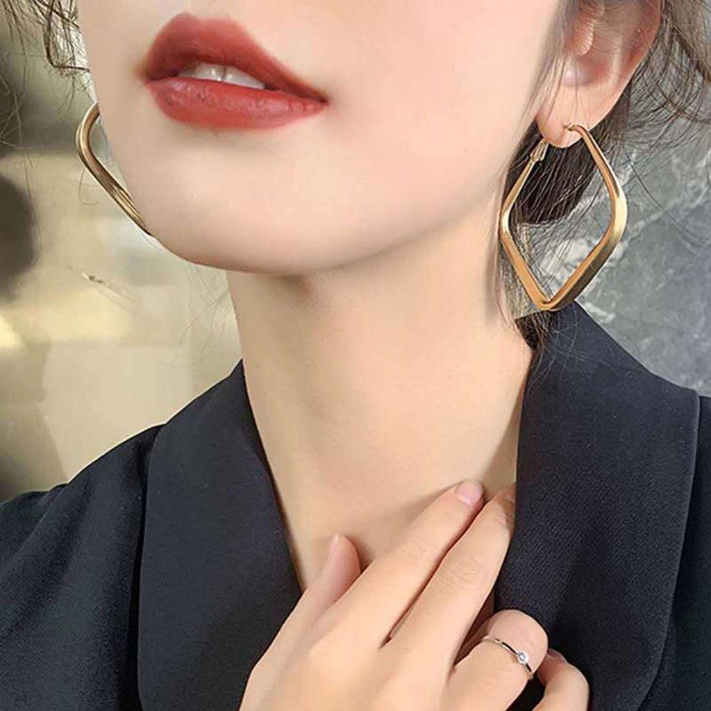 Bông Tai Hình Tròn Lớn Phong Cách Hàn Quốc Thời Trang Cho Nữ