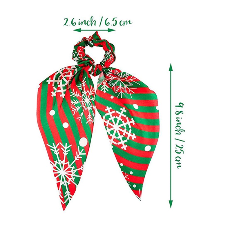 Dây Cột Tóc Đính Nơ Ruy Băng Dài Thời Trang Giáng Sinh