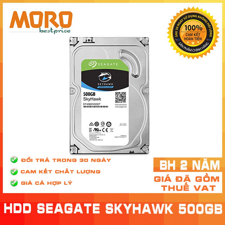 Ổ cứng Camera HDD Seagate Skyhawk 500GB - Bảo hành chính hãng 24 tháng 1 đổi 1