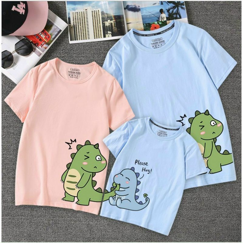 Áo thun gia đình khủng long size 8-95kg