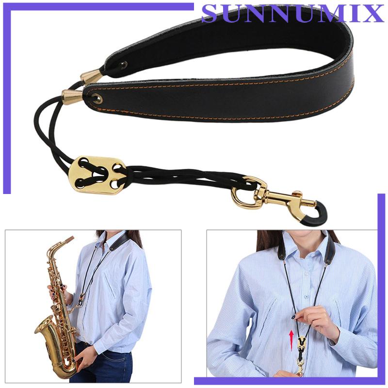 Dây Da Đeo Kèn Saxophone Có Đệm Móc Kim Loại Chuyên Dụng
