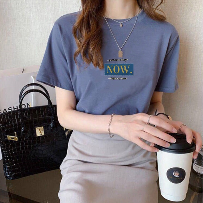 Korean version of loose fashion print trend short-sleeved T-shirt woman