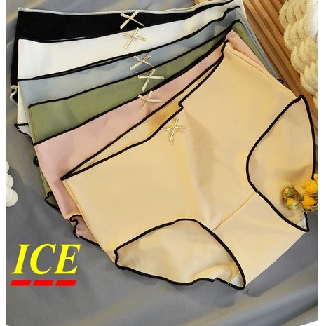 【 Ice XL L M 】Quần Lót Nữ Bằng Lụa Lạnh Liền Mạch Cỡ Vừa S0279#Quần Lót Thoáng Khí Phong Cách Hipster Thời Trang Cho Nữ 1199