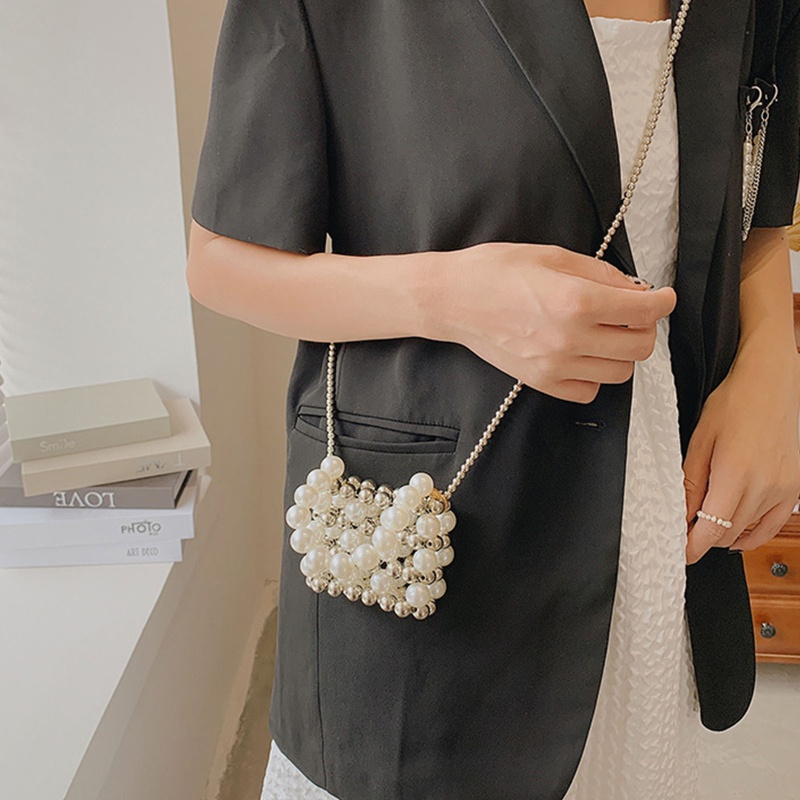 Túi Xách Đeo Chéo Đính Ngọc Trai Thời Trang Dành Cho Nữ