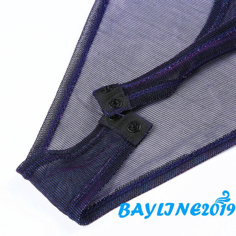 Bodysuit lưới tay dài xuyên thấu gợi cảm cho nữ