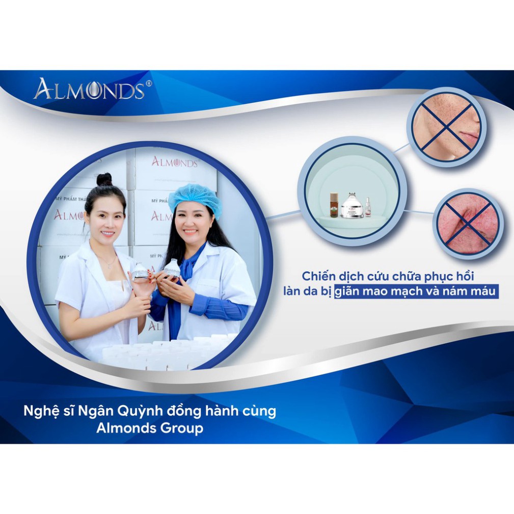 Dung dịch Hemo đào thải corticoid cho da giãn mao mạch, nám máu Almonds