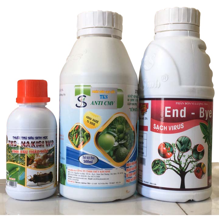 END-BYE, ĐẠM CÁ 3 TRONG 1, NAKISI: Phòng Trừ Khảm Lá, Chùn Đọt, Xoăn Ngọn Do Virus, Diệt Sây Rầy Và Bổ Sung Dinh Dưỡng