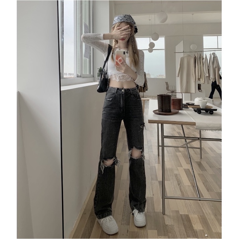 Q383 - QUẦN JEANS LOE RÁCH NHIỀU9029