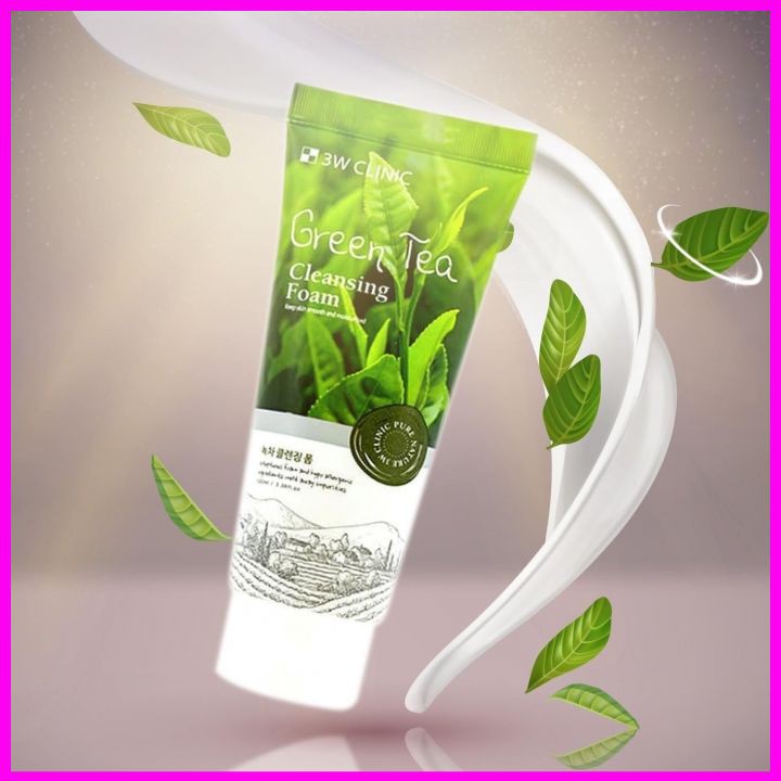 Làm sạch ngăn ngừa mụn 3W CLINIC GREEN TEA CLEANSING FOAM