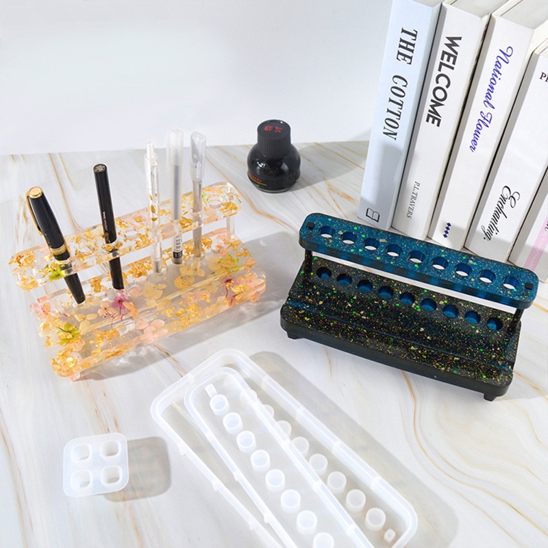 Set 4 Khuôn Đổ Xi Măng Làm Giá Đỡ Bút Tiện Lợi