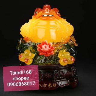 Cóc ngậm tiền cao 25cm hoa mẫu đơn phú quý giàu sang