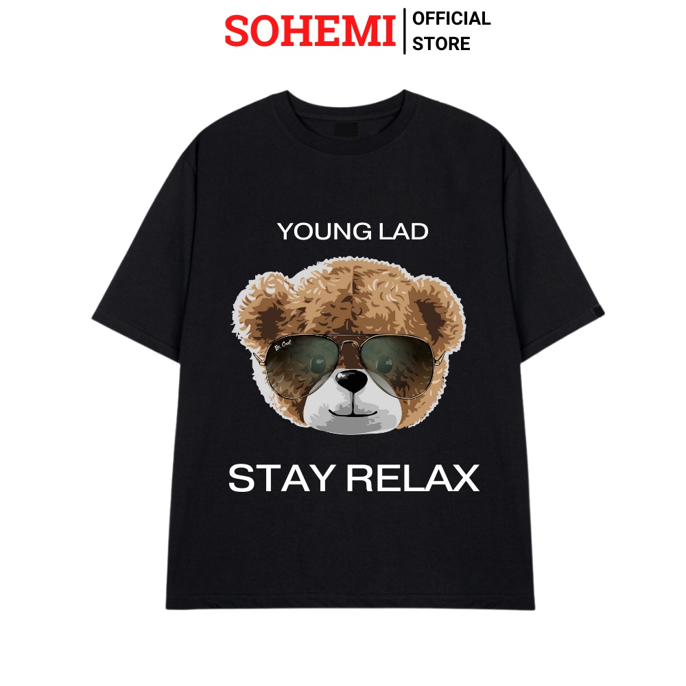Áo Thun Tay Lỡ Form Rộng SOHEMI họa tiết YOUNG LAB vải cotton 100% 2 chiều cao cấp