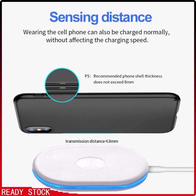 Qi Wireless Charger for iPhone 8 X XR XS Max 10W Fast Wireless Charging for Samsung S9 S8 Note 8 9