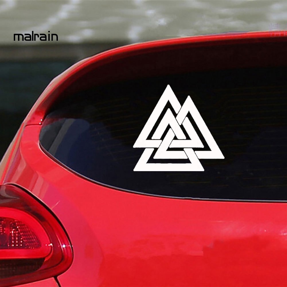 Sticker phản quang trang trí xe hơi hình logo Valknut Odin Vikings độc đáo