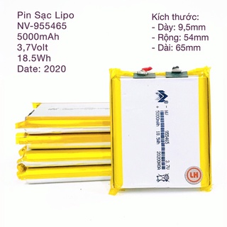 ✔️Pin Sac Li-Po ✔️NV 955565 Dung Lượng 5000mAh 18.5W 3.7v-4.2v pin chuẫn xịn xò date 2020 (2Cell ghép // x2 mAh)