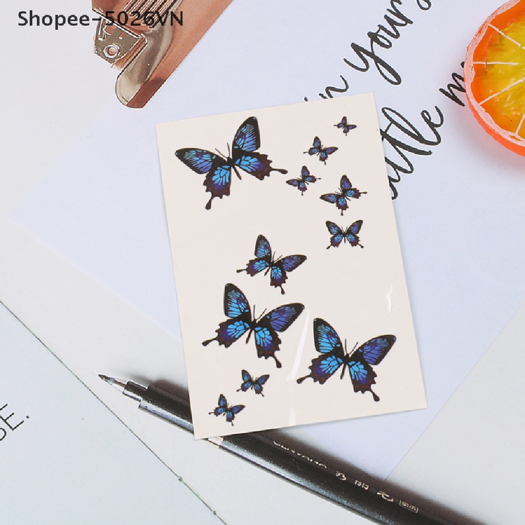 Hình Xăm Dán Tạm Thời Hình Bướm 3D Thời Trang Cho Nữ
