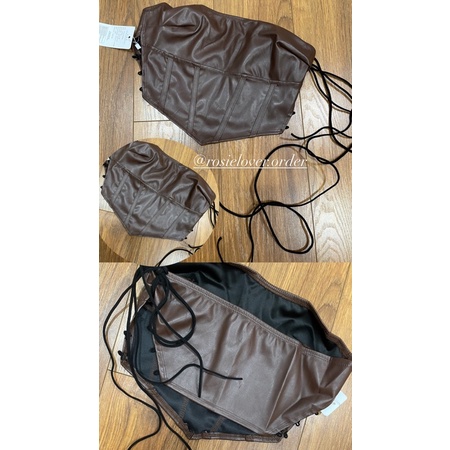 Áo ống kiểu croptop cúp ngực da pu hở lưng - Order taobao quảng châu