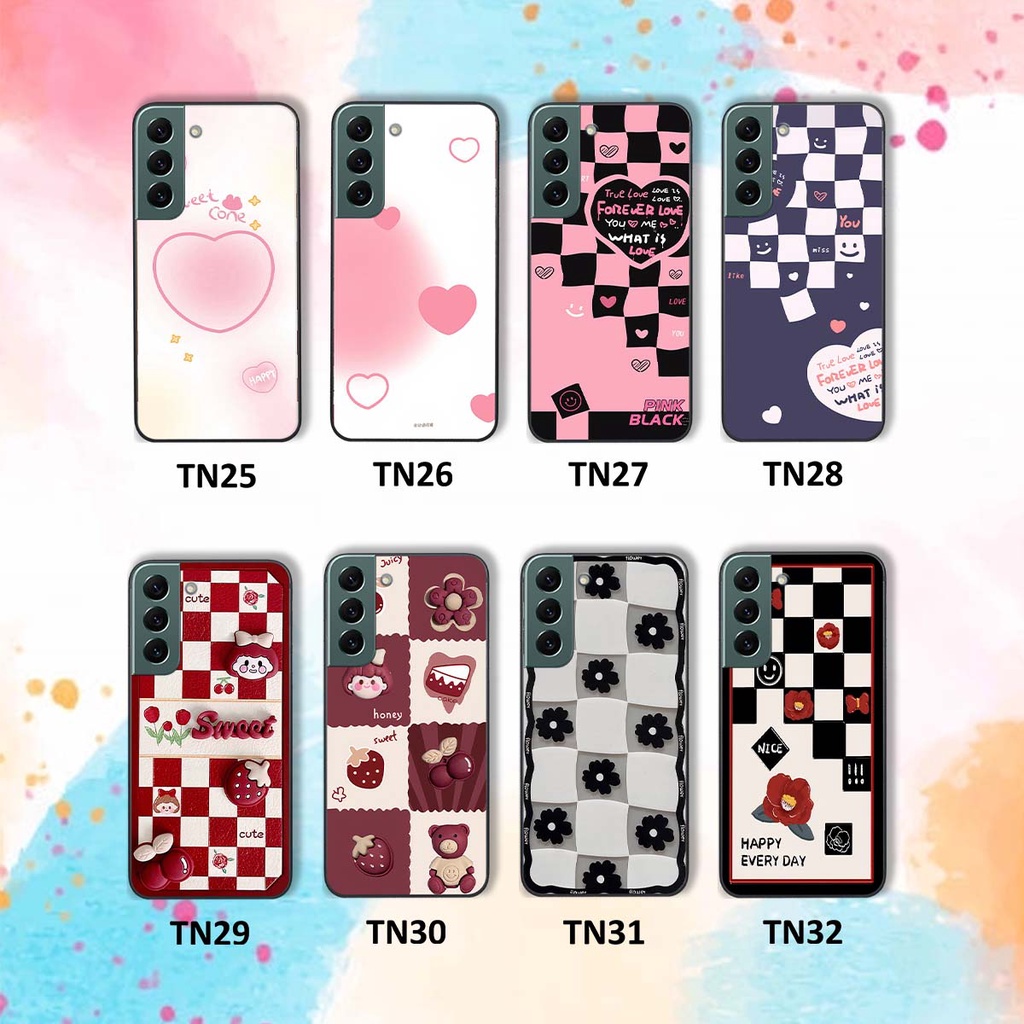 Ốp Samsung S22 / S22 Plus / S22 Ultra / S22+ in hình trái tim, caro kẹo ngọt đầy cá tính siêu đẹp siêu chất