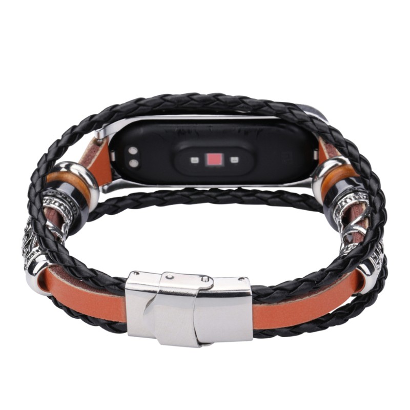 Đồng Hồ Đeo Tay Dây Da Thời Trang Cho Xiaomi Mi Band 5
