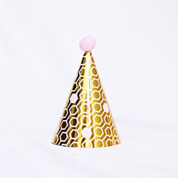 Mũ sinh nhật ép kim quả bông cho chủ tiệc ( chọn mẫu)