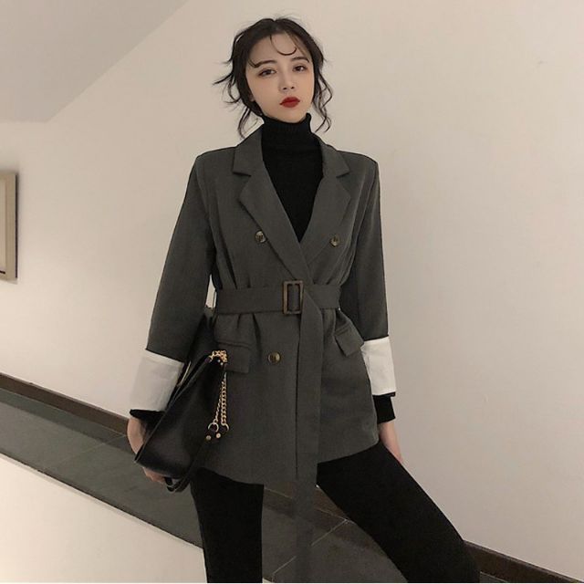 Ảnh thât cuối hình-Áo blazer thắt belt phong cách sang chảnh