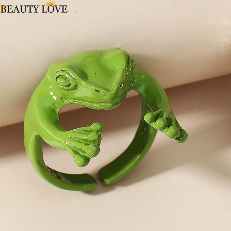 Nhẫn Hình Chú Ếch Dễ Thương Có Thể Điều Chỉnh Phong Cách bohemia