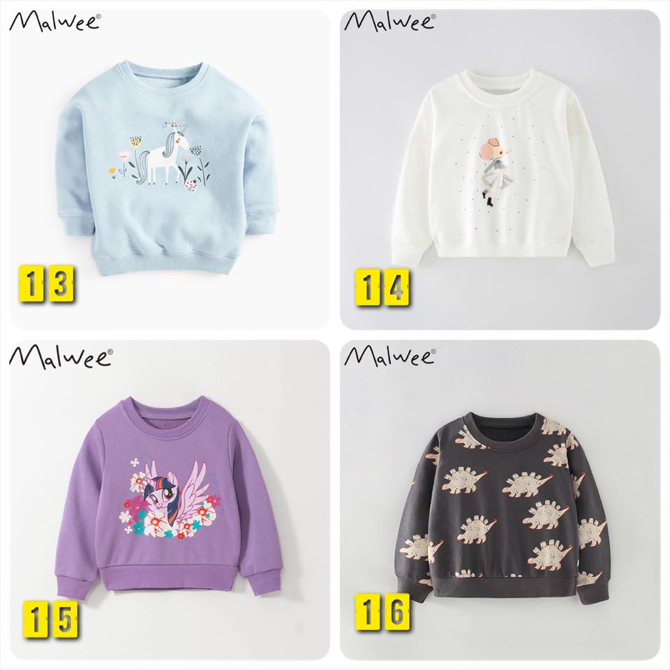 Áo nỉ bé trai gái Malwee(hàng sale ko đổi trả)