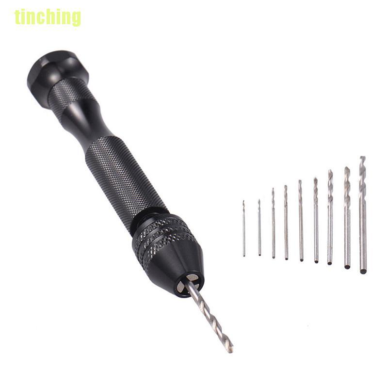 Bộ Máy Khoan Cầm Tay Bằng Nhôm Với 10 Mũi Khoan Xoắn