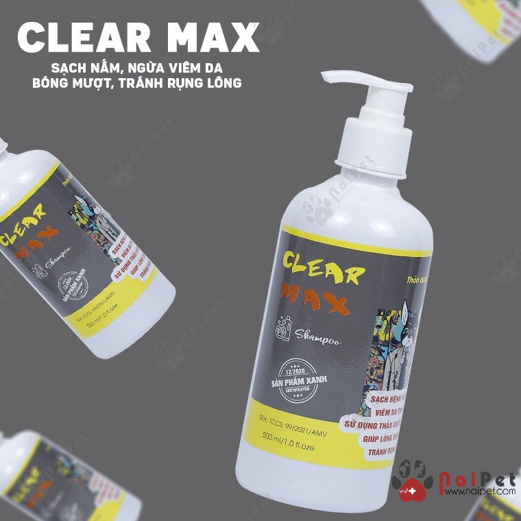 Sữa Tắm Trị Ve Rận Bọ Chét Mượt Lông Clear Amitavet 500ml