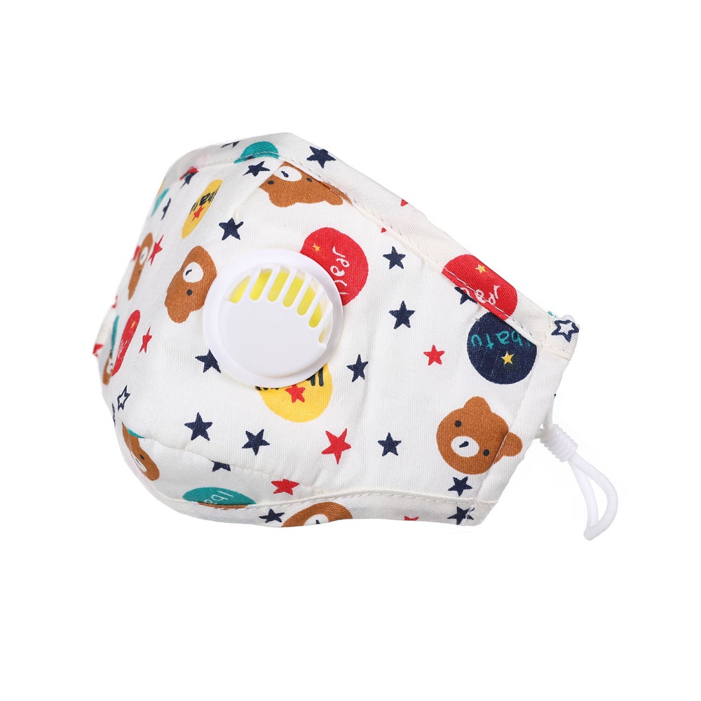 Children's breathable mask cartoon cute dust mask can insert filter male and female children breathing valve washable ma